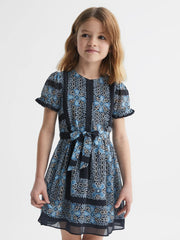 Reiss Dresses &amp; Jumpsuits | Alianna Floral Print Puff Sleeve Dress Navy - Children