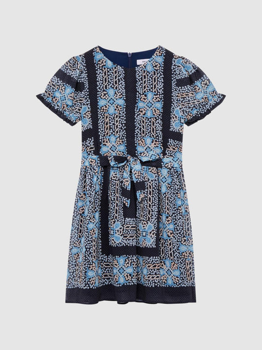 Reiss Dresses &amp; Jumpsuits | Alianna Floral Print Puff Sleeve Dress Navy - Children