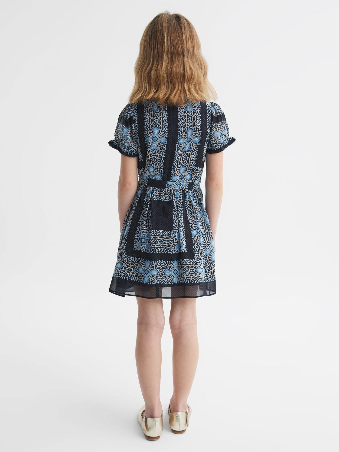 Reiss Dresses &amp; Jumpsuits | Alianna Floral Print Puff Sleeve Dress Navy - Children