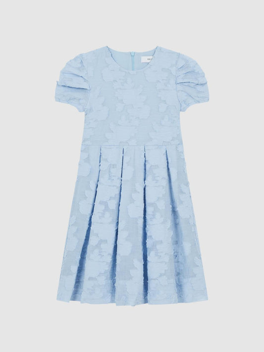 Reiss Dresses &amp; Jumpsuits | Amalie Floral Print Textured Dress Blue - Children