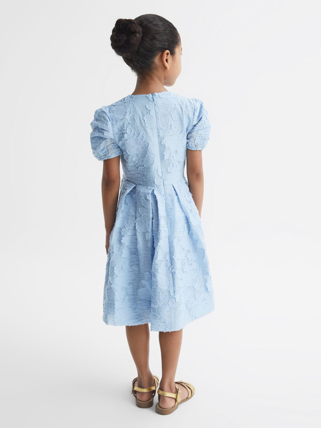 Reiss Dresses &amp; Jumpsuits | Amalie Floral Print Textured Dress Blue - Children