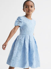 Reiss Dresses &amp; Jumpsuits | Amalie Floral Print Textured Dress Blue - Children