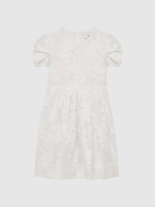 Reiss Dresses &amp; Jumpsuits | Amalie Floral Print Textured Dress Ivory - Children
