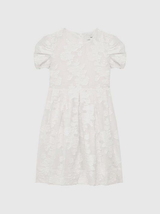 Reiss Dresses &amp; Jumpsuits | Amalie Floral Print Textured Dress Ivory - Children