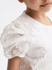 Reiss Dresses &amp; Jumpsuits | Amalie Floral Print Textured Dress Ivory - Children