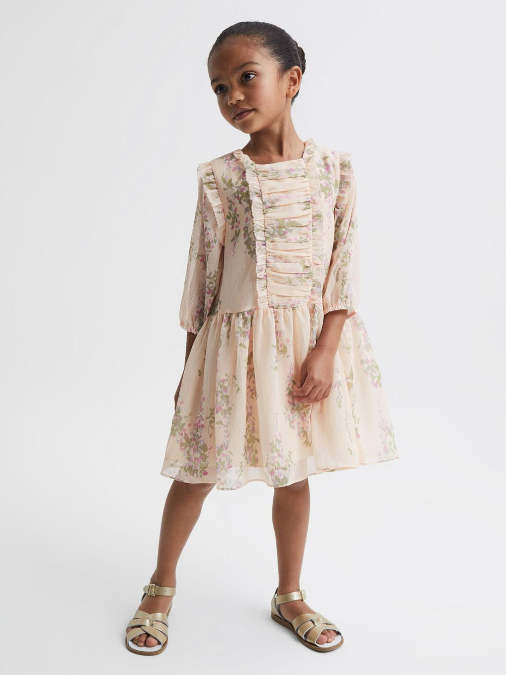 Reiss Dresses &amp; Jumpsuits | Amber Chiffon Print Dress Pink - Children