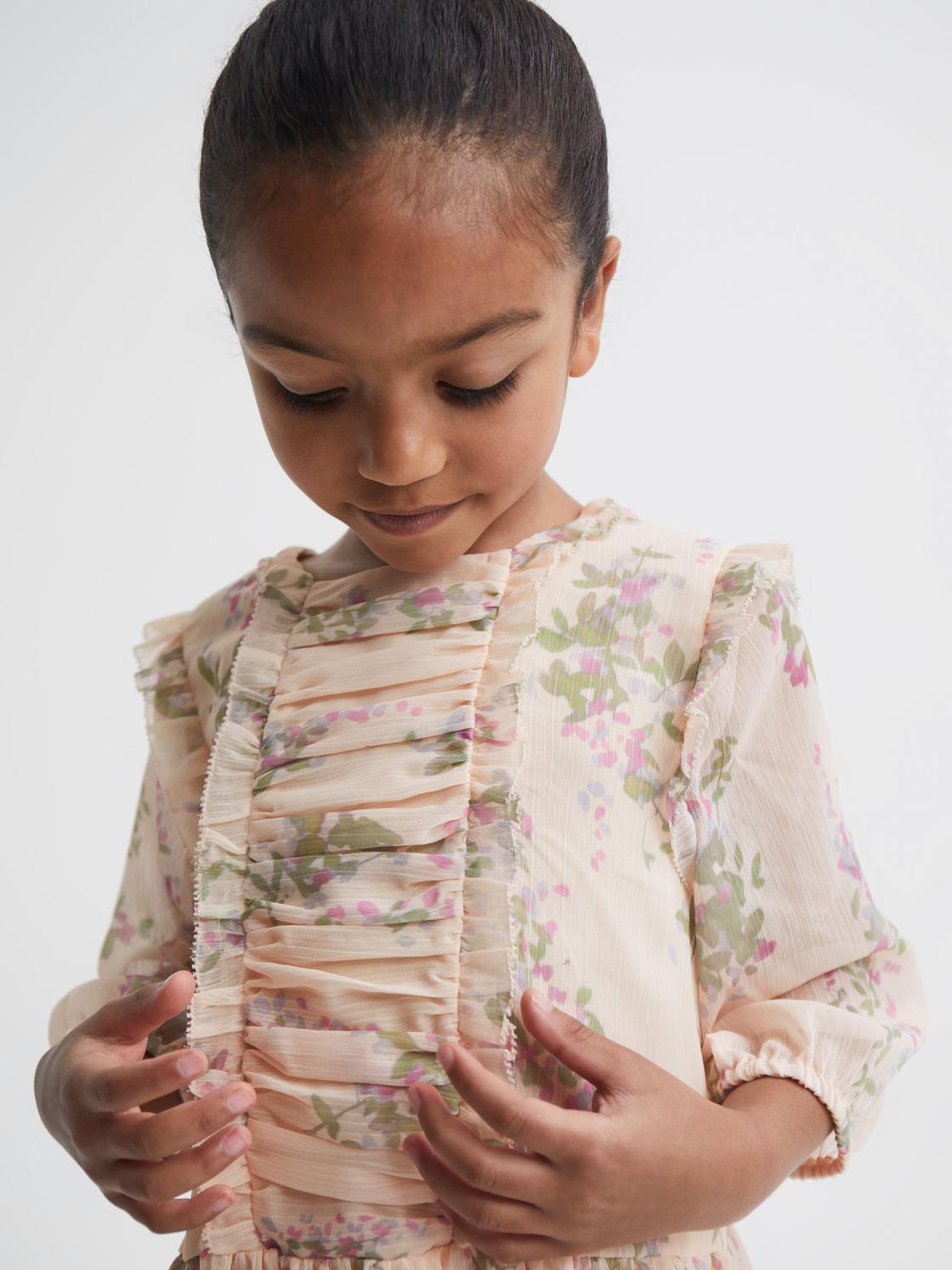 Reiss Dresses &amp; Jumpsuits | Amber Chiffon Print Dress Pink - Children