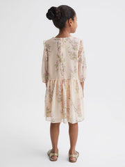 Reiss Dresses &amp; Jumpsuits | Amber Chiffon Print Dress Pink - Children