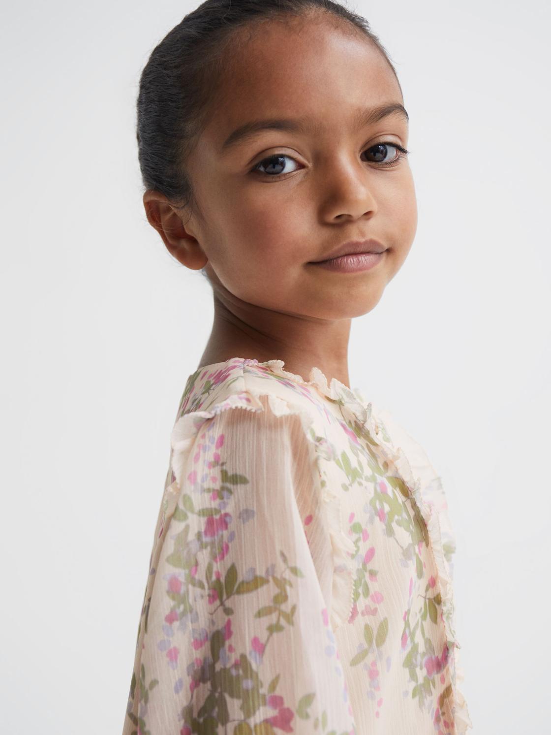 Reiss Dresses &amp; Jumpsuits | Amber Chiffon Print Dress Pink - Children