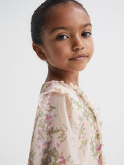 Reiss Dresses &amp; Jumpsuits | Amber Chiffon Print Dress Pink - Children