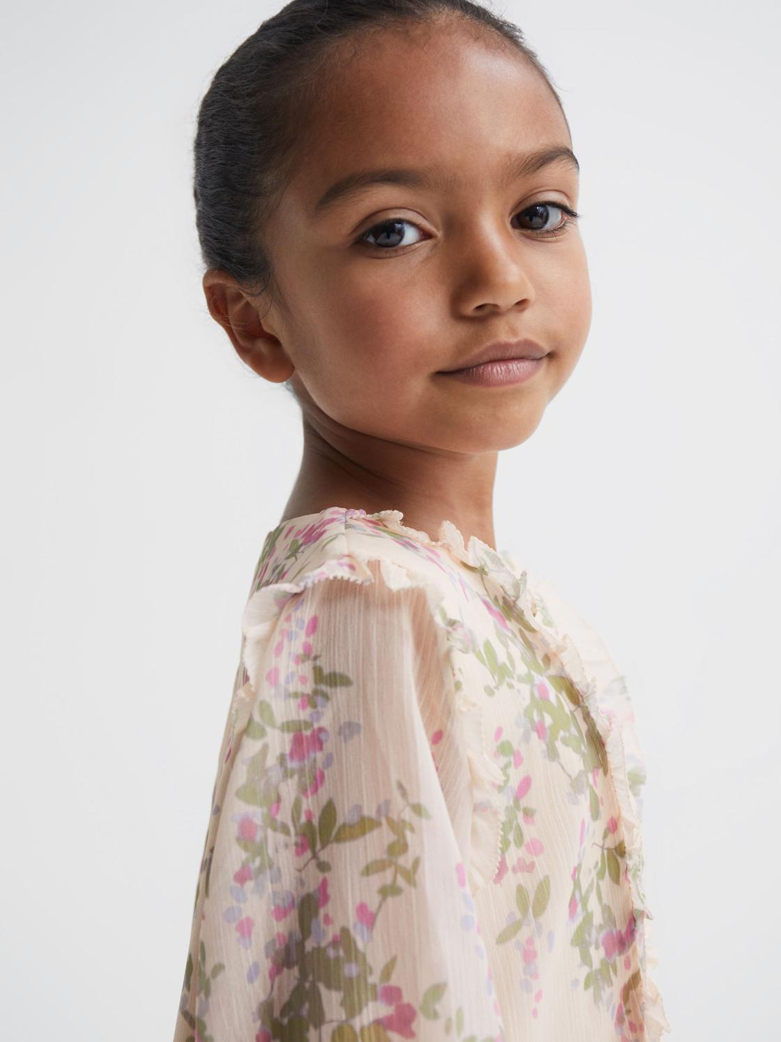 Reiss Dresses &amp; Jumpsuits | Amber Chiffon Print Dress Pink - Children