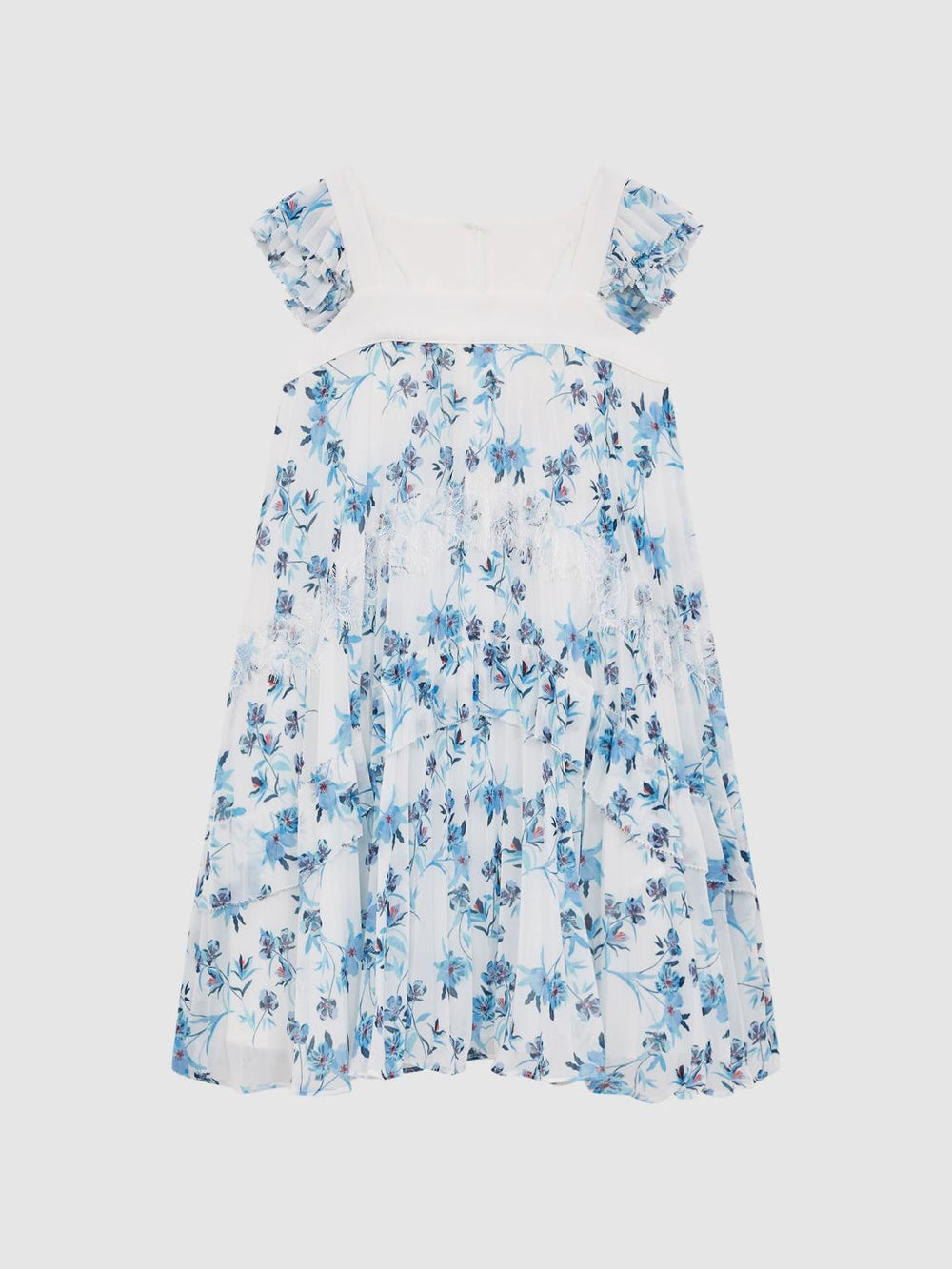 Reiss Dresses &amp; Jumpsuits | Aster Floral Printed Pleated Dress Blue Print - Children