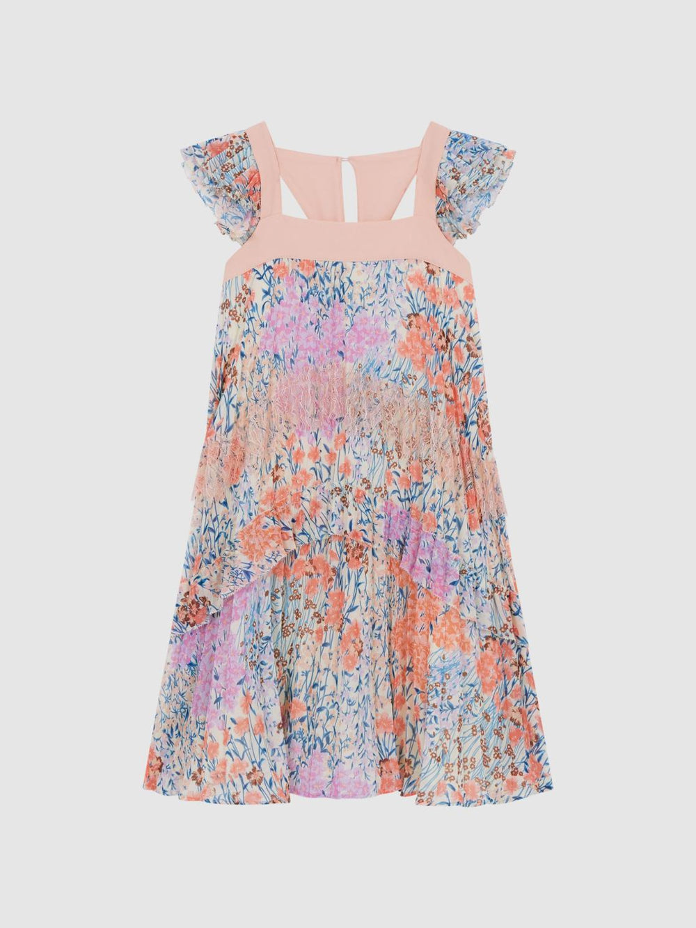 Reiss Dresses &amp; Jumpsuits | Aster Floral Printed Pleated Dress Pink Print - Children