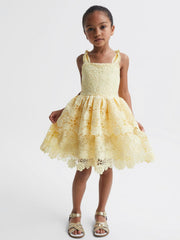 Reiss Dresses &amp; Jumpsuits | Bethany Bow Strap Lace Dress Lemon - Children
