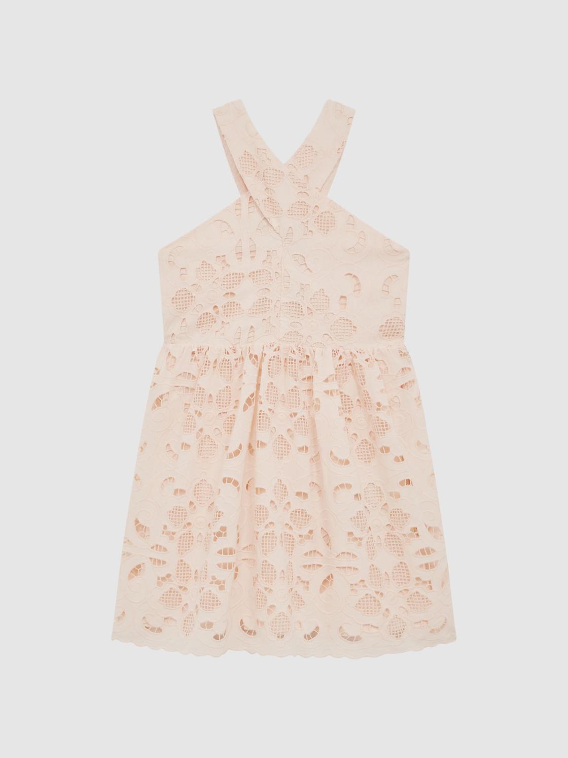Reiss Dresses &amp; Jumpsuits | Callie Cross Back Lace Dress Pink - Children