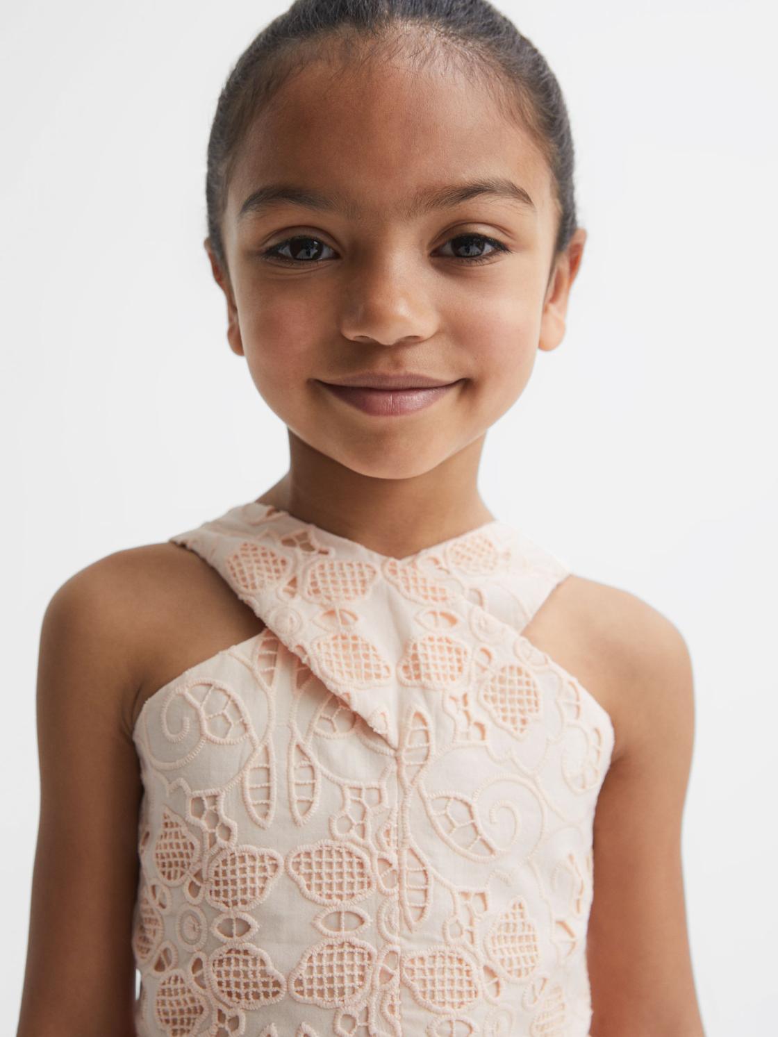 Reiss Dresses &amp; Jumpsuits | Callie Cross Back Lace Dress Pink - Children