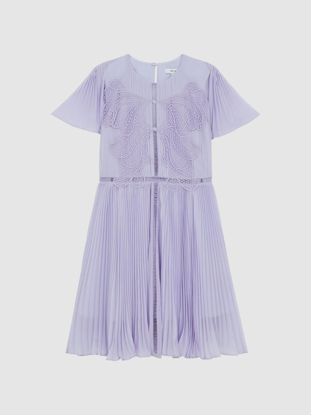 Reiss Dresses &amp; Jumpsuits | Coreen Lace Embroidered Pleated Dress Lilac - Children