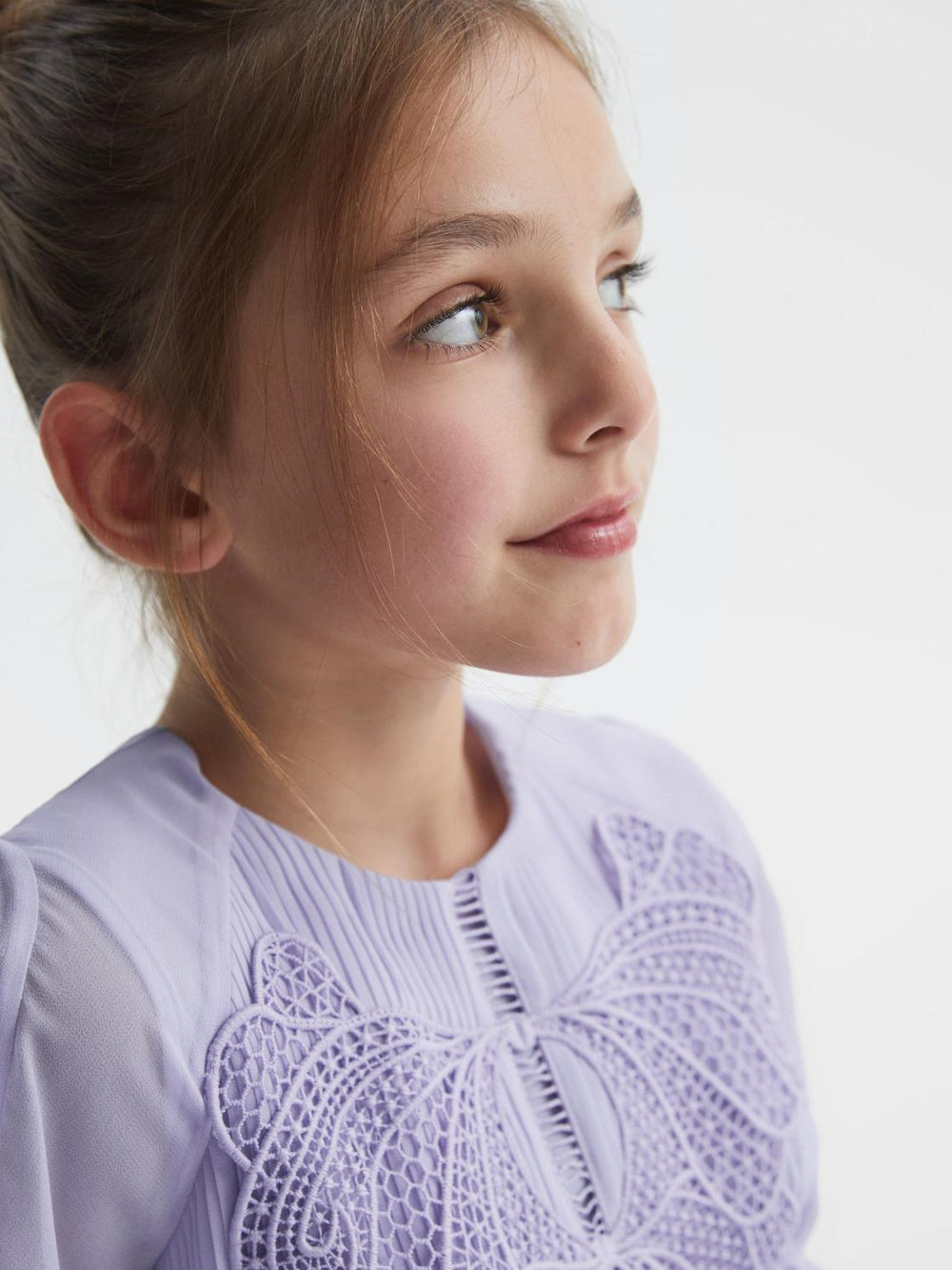 Reiss Dresses &amp; Jumpsuits | Coreen Lace Embroidered Pleated Dress Lilac - Children