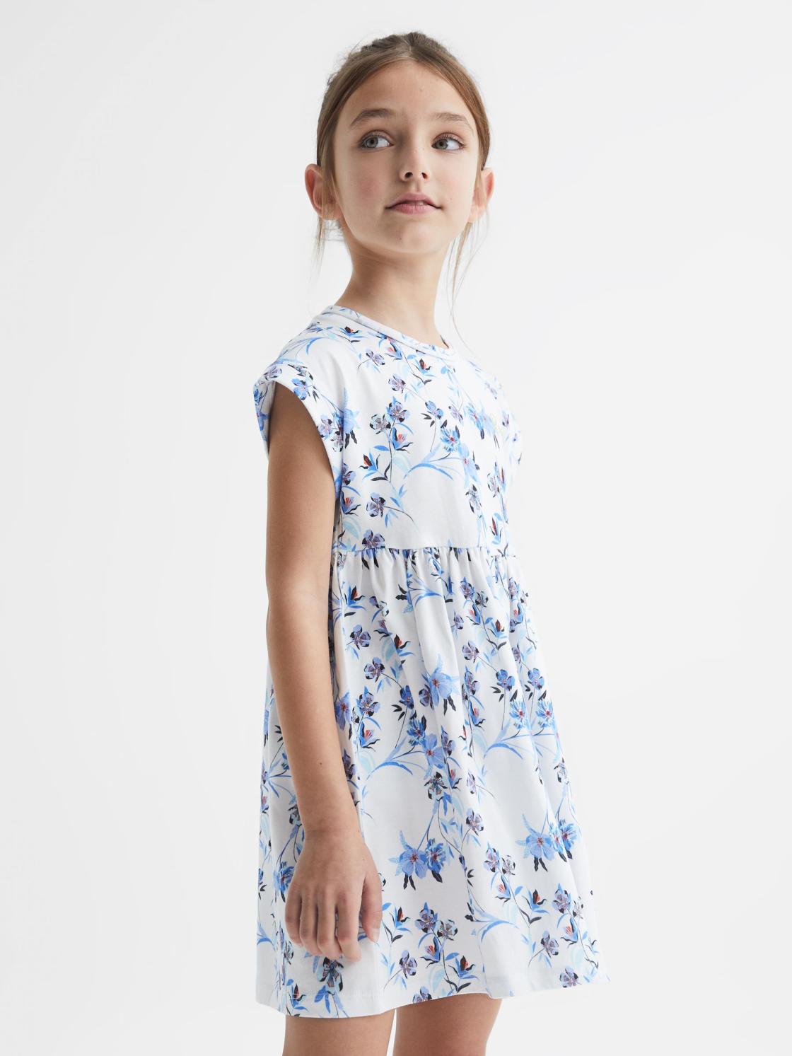 Reiss Dresses &amp; Jumpsuits | Dahlia Floral Print Jersey Dress Blue Print - Children