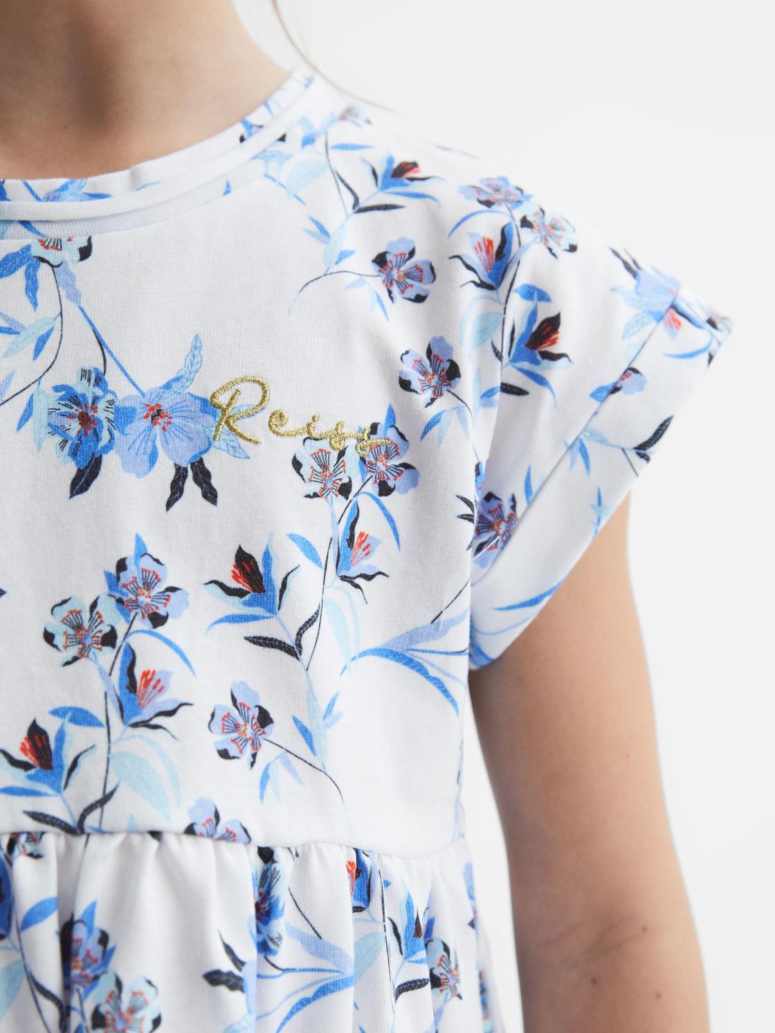 Reiss Dresses &amp; Jumpsuits | Dahlia Floral Print Jersey Dress Blue Print - Children