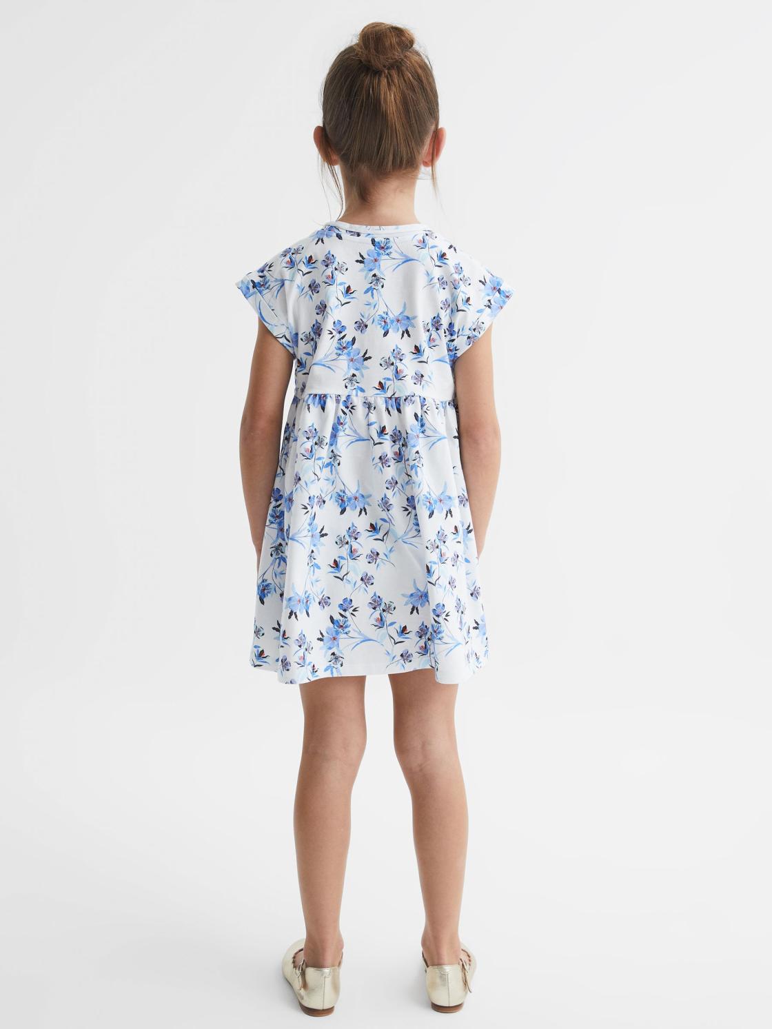 Reiss Dresses &amp; Jumpsuits | Dahlia Floral Print Jersey Dress Blue Print - Children