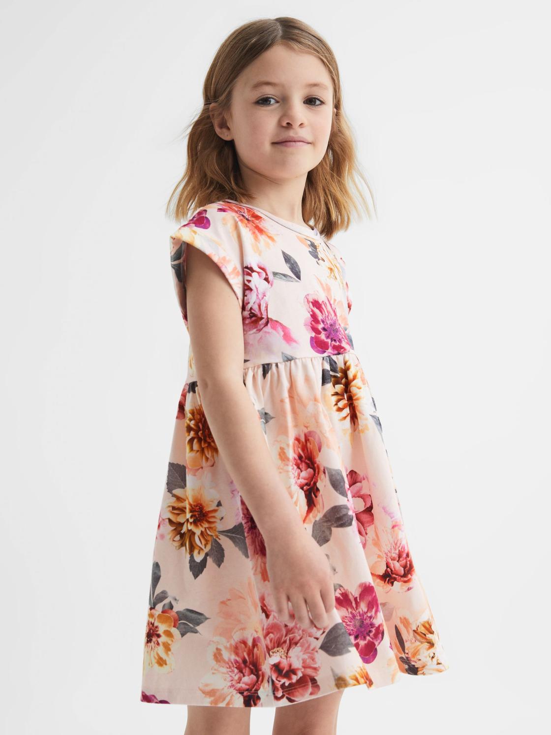 Reiss Dresses &amp; Jumpsuits | Dahlia Floral Print Jersey Dress Pink - Children