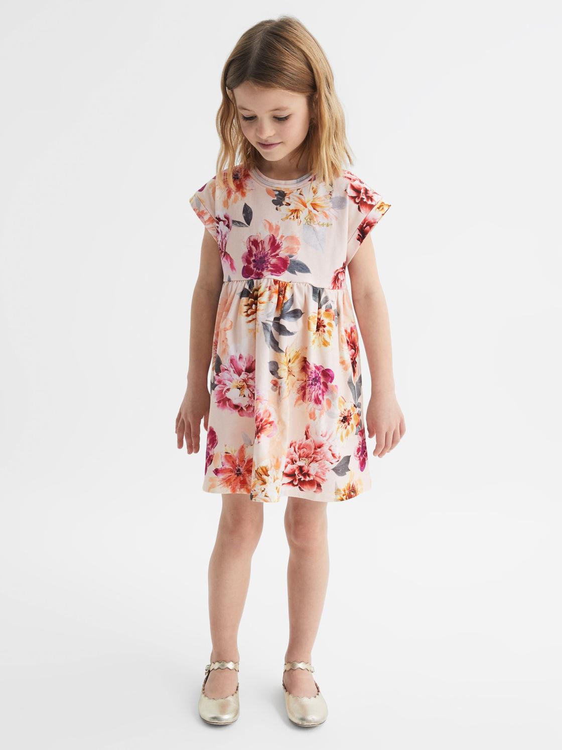 Reiss Dresses &amp; Jumpsuits | Dahlia Floral Print Jersey Dress Pink - Children