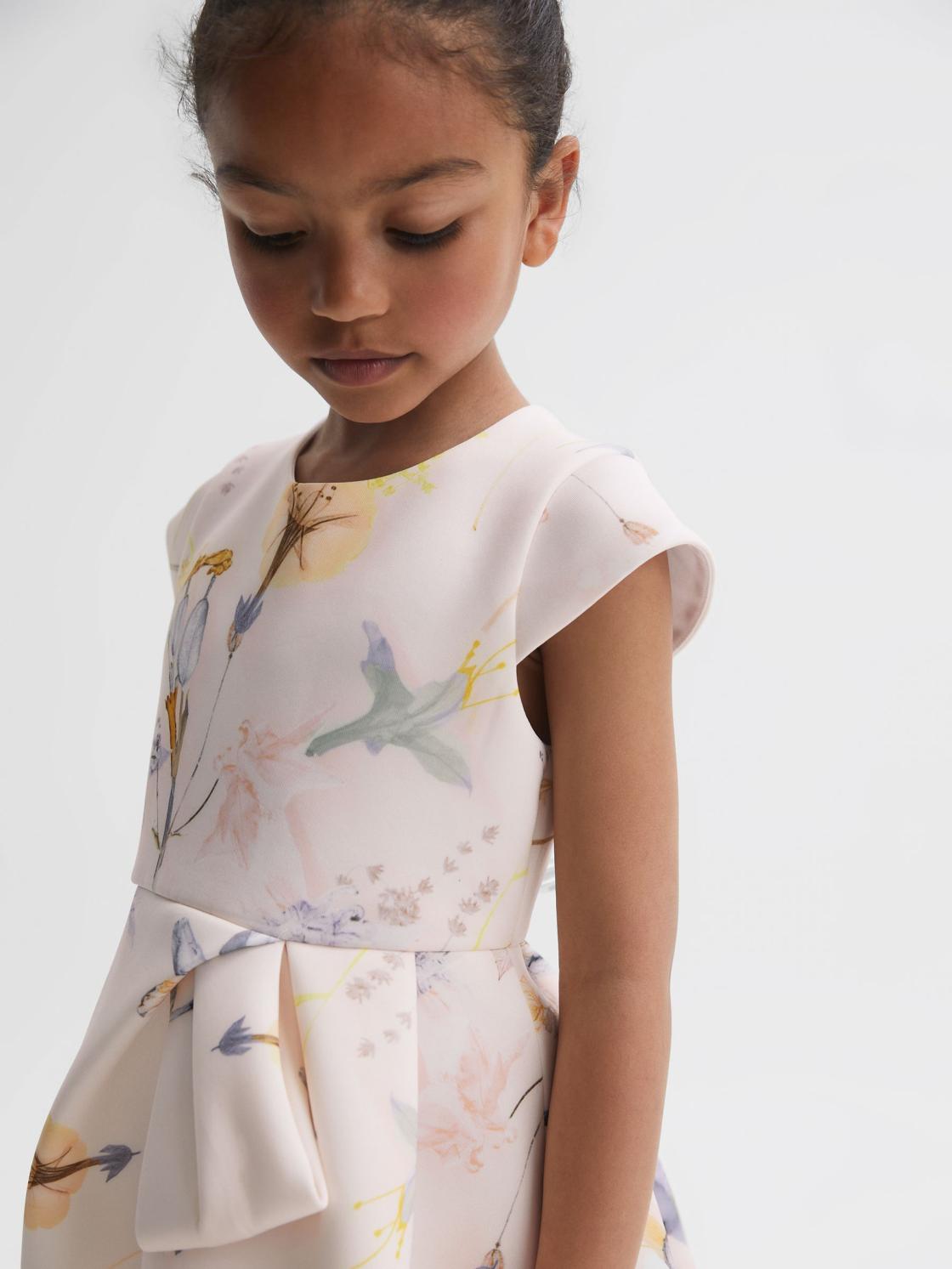 Reiss Dresses &amp; Jumpsuits | Eda Scuba Floral Printed Dress Pink - Children