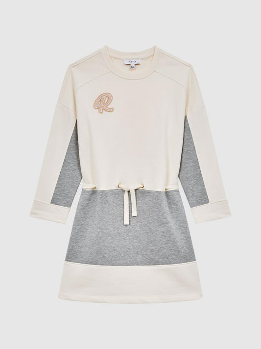 Reiss Dresses &amp; Jumpsuits | Ellia Colourblock Sweater Dress Pale Pink/grey Marl - Children