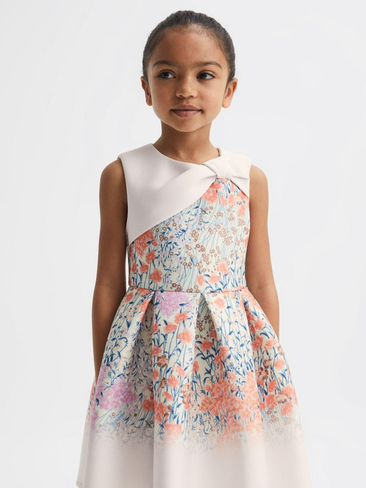 Reiss Dresses &amp; Jumpsuits | Emily Scuba Floral Printed Dress Pale Pink - Children