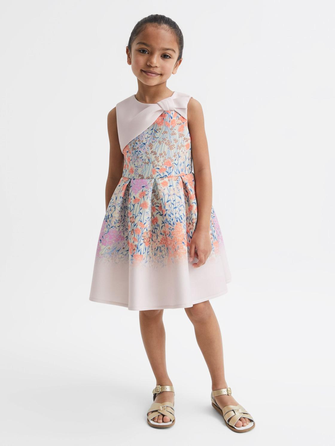 Reiss Dresses &amp; Jumpsuits | Emily Scuba Floral Printed Dress Pale Pink - Children