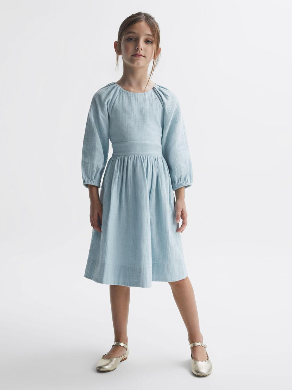 Reiss Dresses &amp; Jumpsuits | Hannah Cotton Bow Back Dress Blue - Children