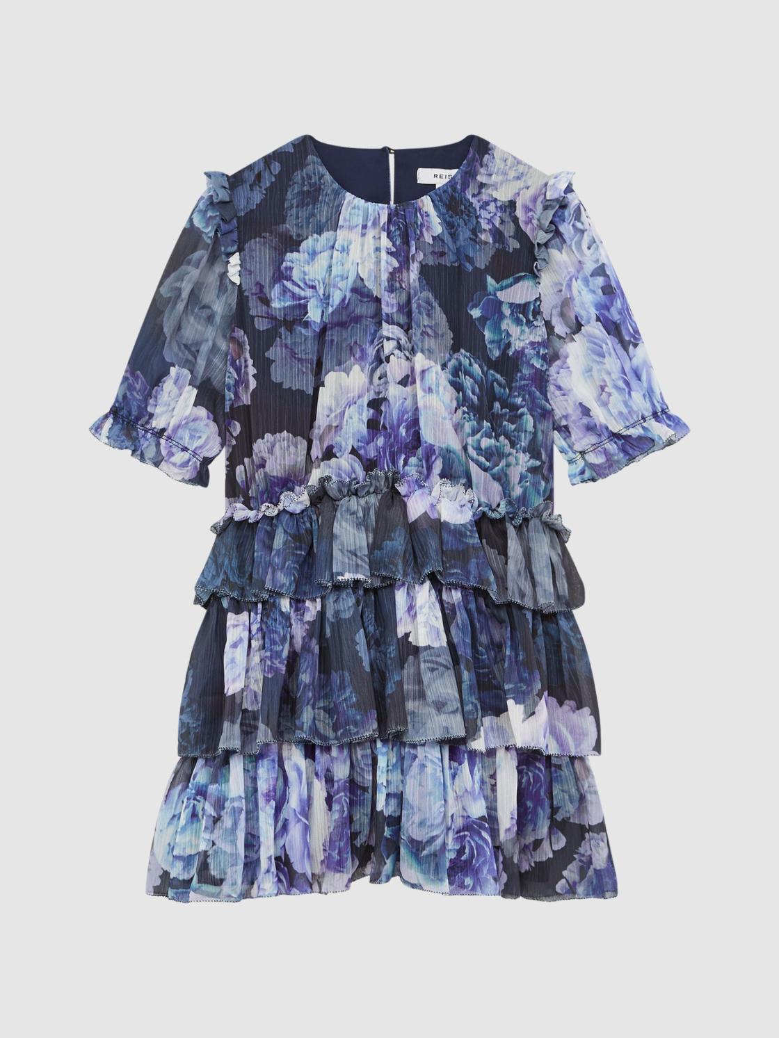 Reiss Dresses &amp; Jumpsuits | Henrietta Printed Tiered Dress Blue Print - Children