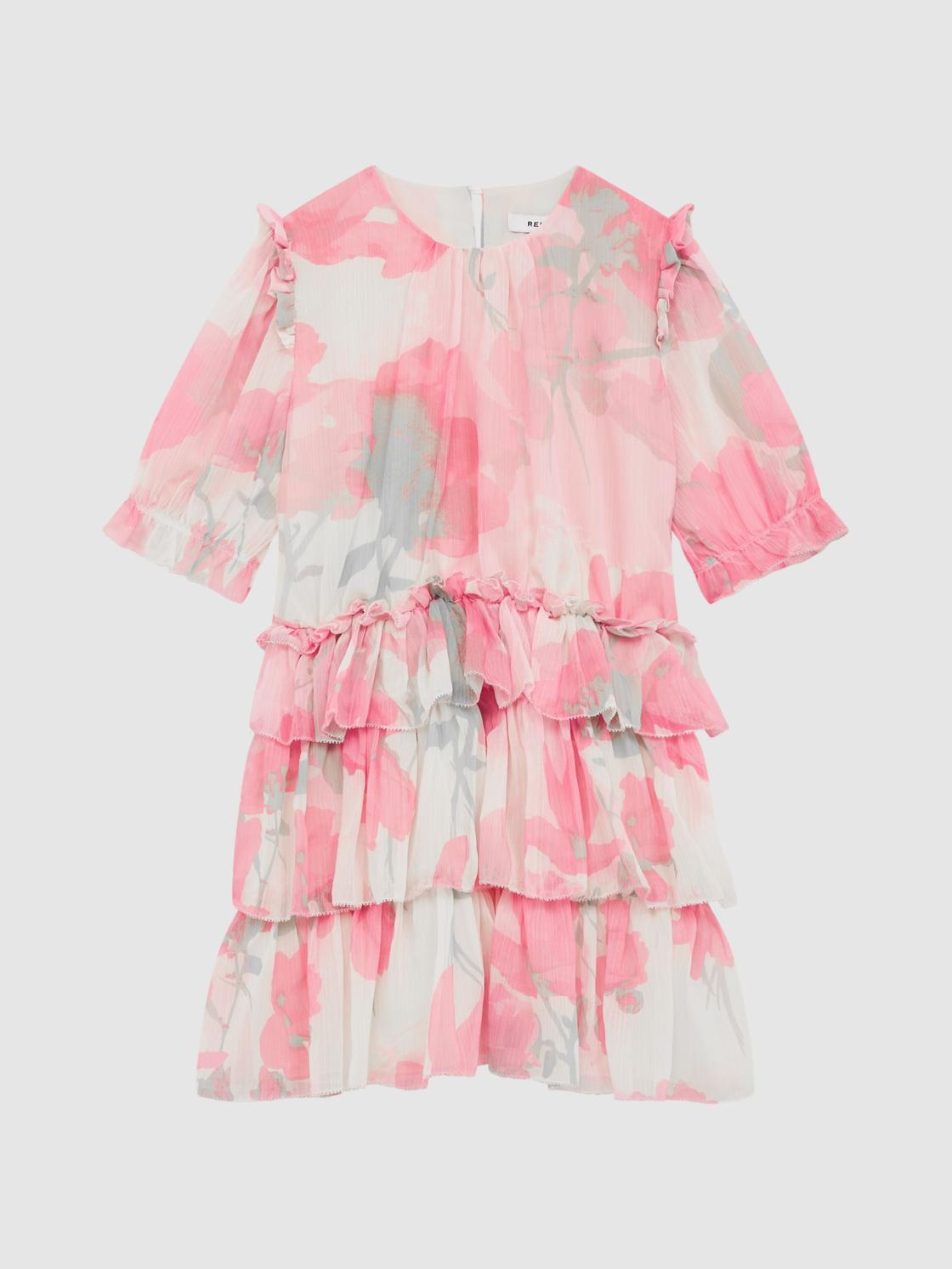 Reiss Dresses &amp; Jumpsuits | Henrietta Printed Tiered Dress Pink Print - Children