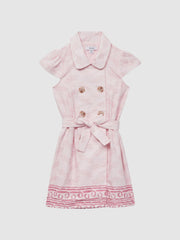 Reiss Dresses &amp; Jumpsuits | Jacie Cap Sleeve Double Breasted Dress Pink Print - Children