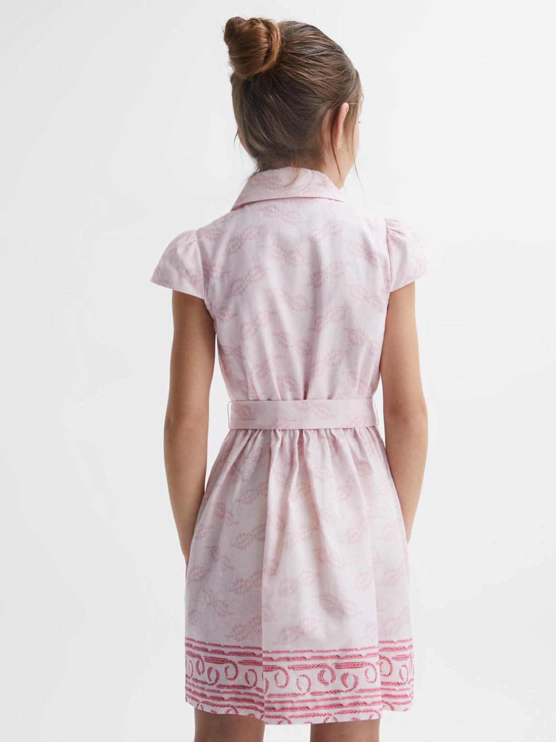Reiss Dresses &amp; Jumpsuits | Jacie Cap Sleeve Double Breasted Dress Pink Print - Children