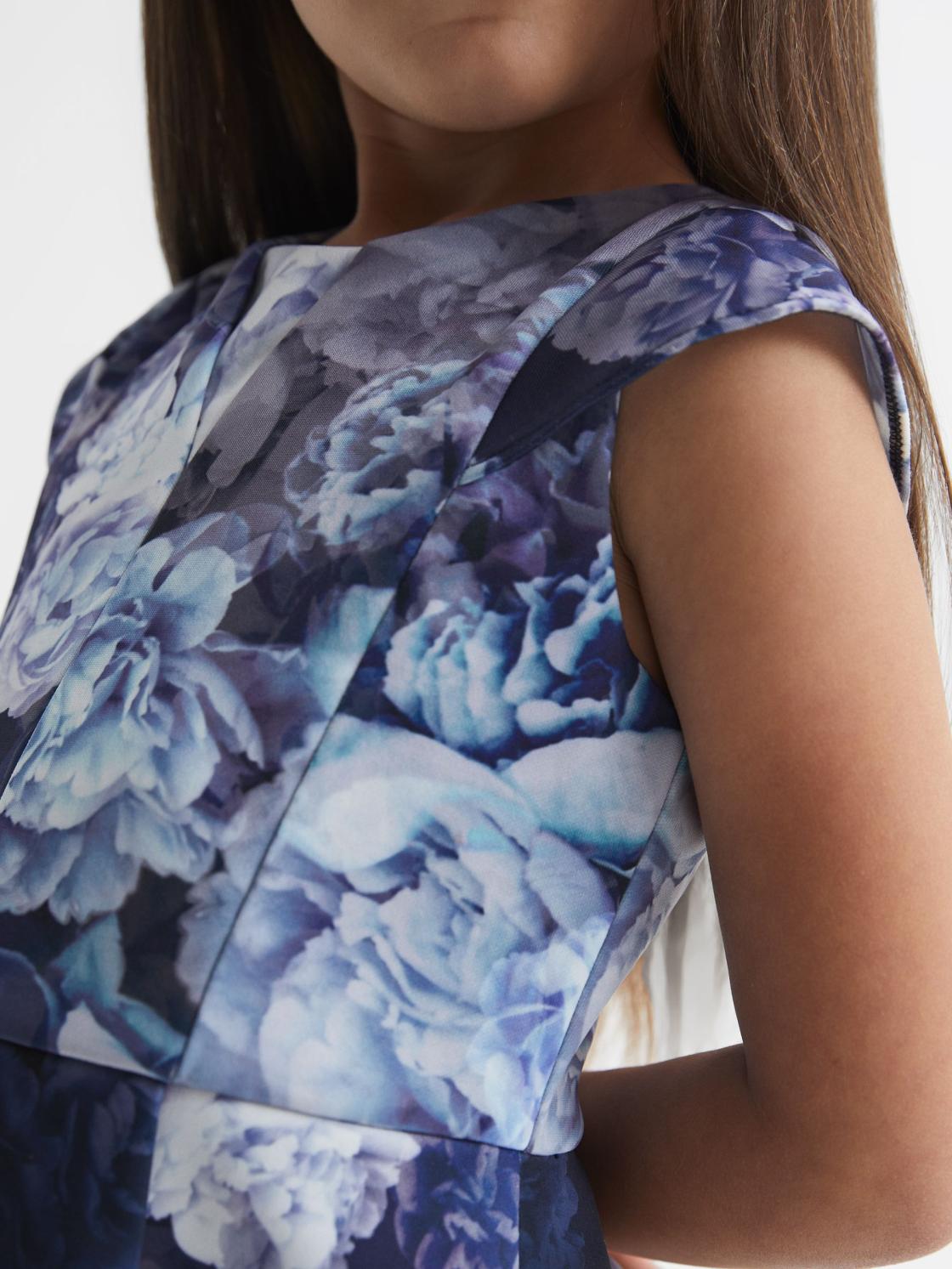 Reiss Dresses &amp; Jumpsuits | Keri Floral Printed Scuba Dress Blue - Children
