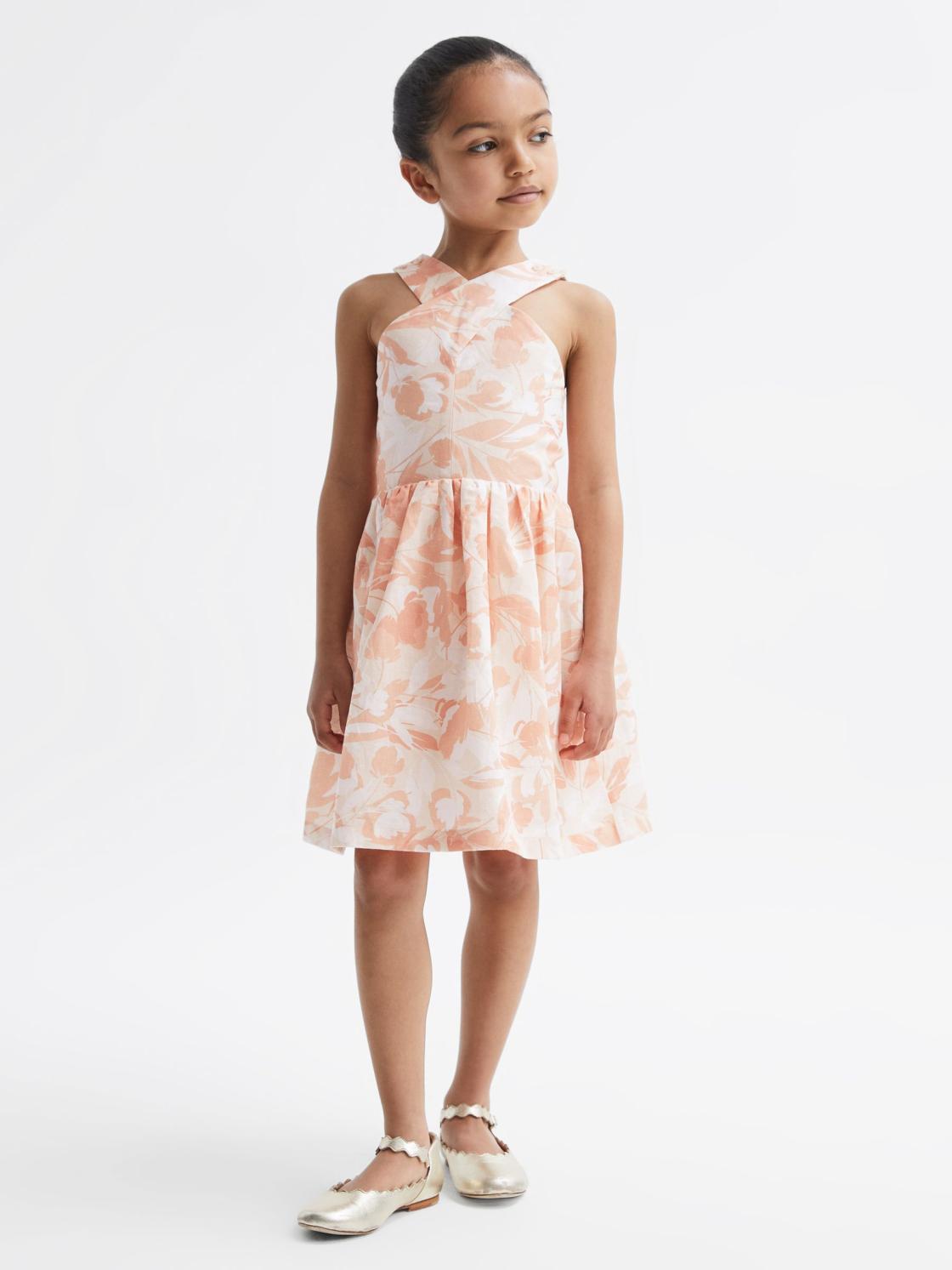 Reiss Dresses &amp; Jumpsuits | Lottie Floral Print Halter Neck Dress Pink Print - Children