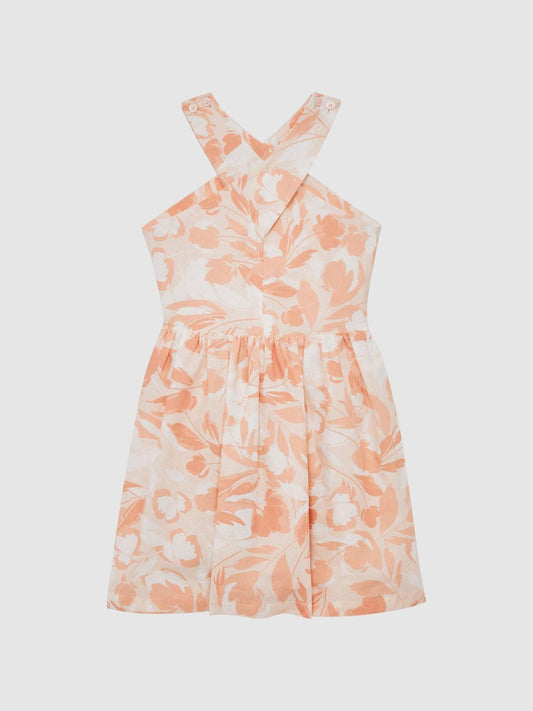 Reiss Dresses &amp; Jumpsuits | Lottie Floral Print Halter Neck Dress Pink Print - Children