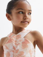 Reiss Dresses &amp; Jumpsuits | Lottie Floral Print Halter Neck Dress Pink Print - Children