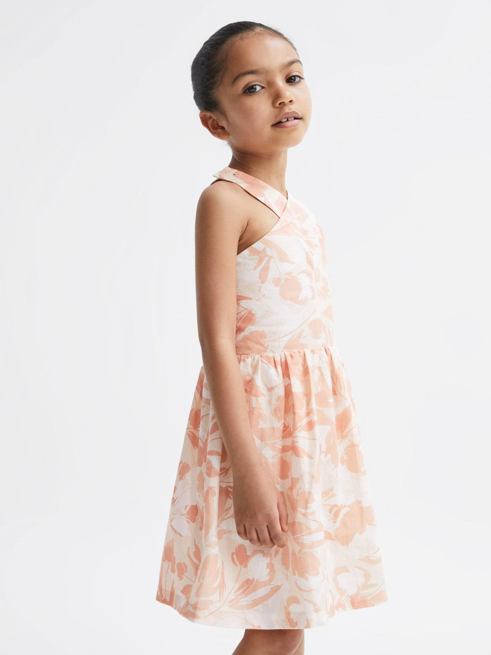 Reiss Dresses &amp; Jumpsuits | Lottie Floral Print Halter Neck Dress Pink Print - Children