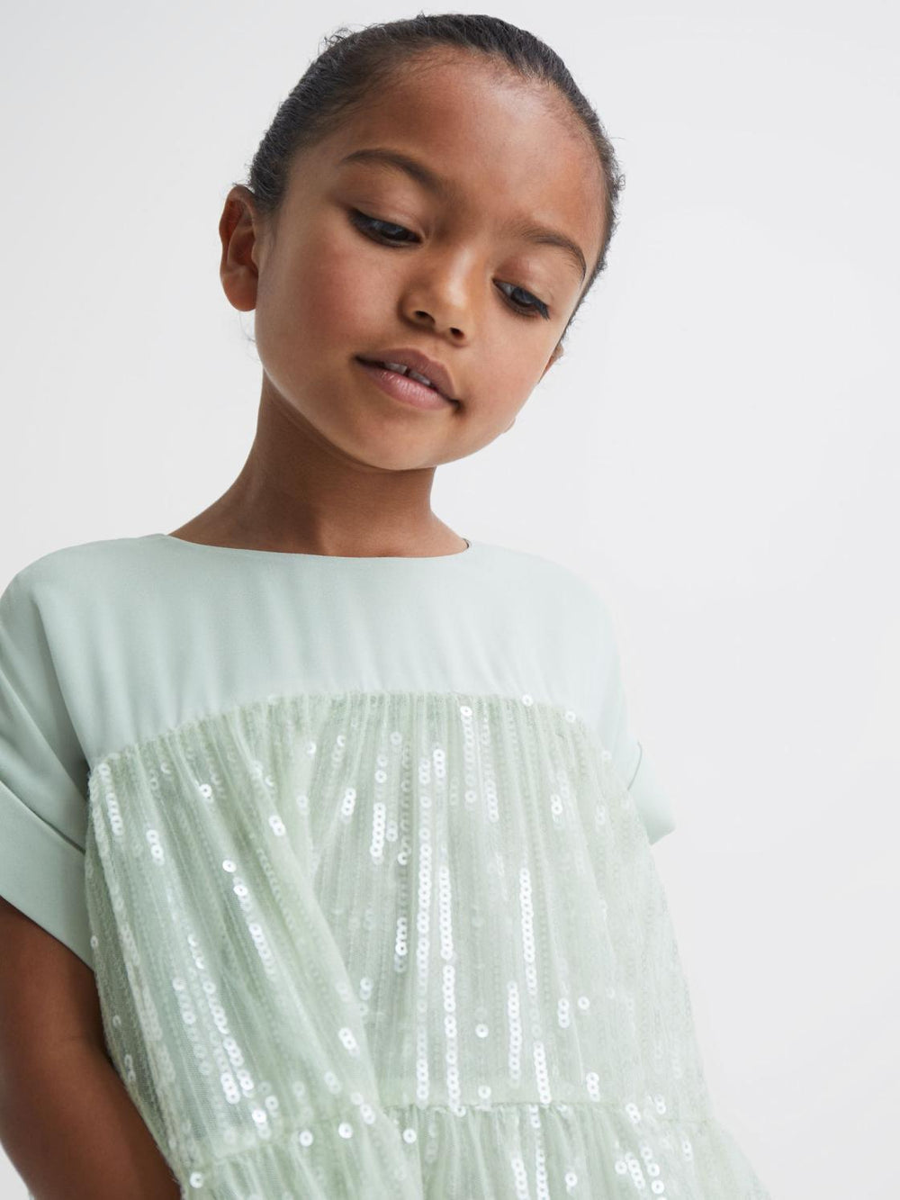 Reiss Dresses &amp; Jumpsuits | Luci Sequin Tiered Dress Sage - Children