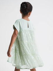 Reiss Dresses &amp; Jumpsuits | Luci Sequin Tiered Dress Sage - Children