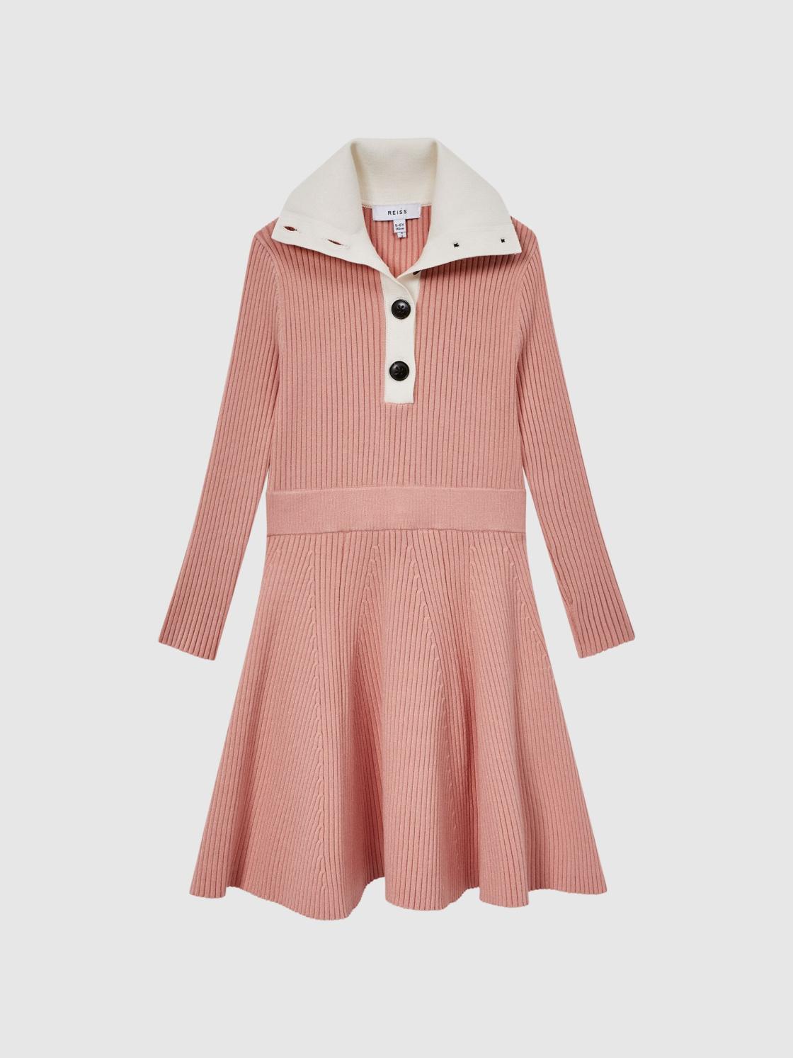 Reiss Dresses &amp; Jumpsuits | Malani Colourblock Knitted Dress Pink - Children