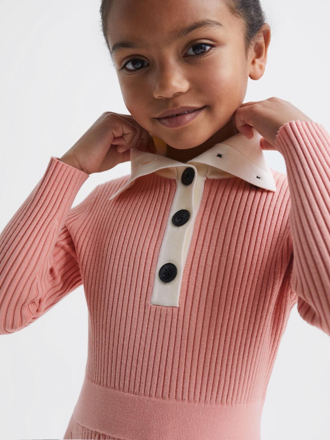 Reiss Dresses &amp; Jumpsuits | Malani Colourblock Knitted Dress Pink - Children