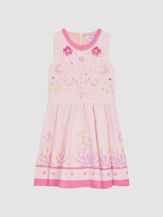 Reiss Dresses &amp; Jumpsuits | Mara Sleeveless Floral Print Dress Pink - Children