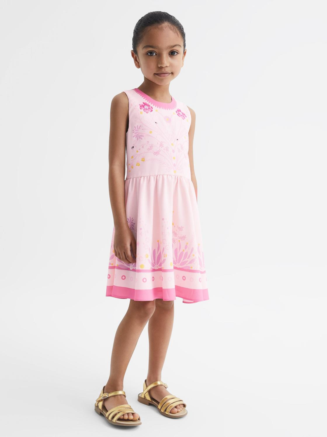 Reiss Dresses &amp; Jumpsuits | Mara Sleeveless Floral Print Dress Pink - Children