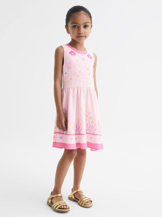 Reiss Dresses &amp; Jumpsuits | Mara Sleeveless Floral Print Dress Pink - Children