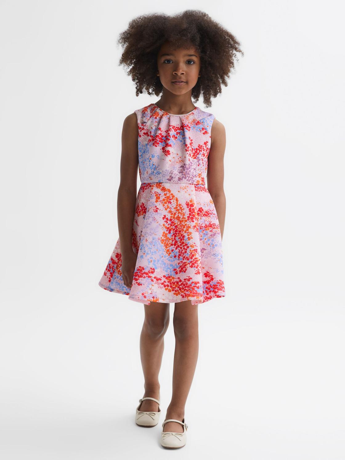 Reiss Dresses &amp; Jumpsuits | Max Floral Print Pleated Dress Pink Print - Children