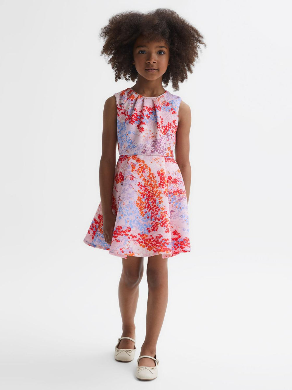 Reiss Dresses &amp; Jumpsuits | Max Floral Print Pleated Dress Pink Print - Children